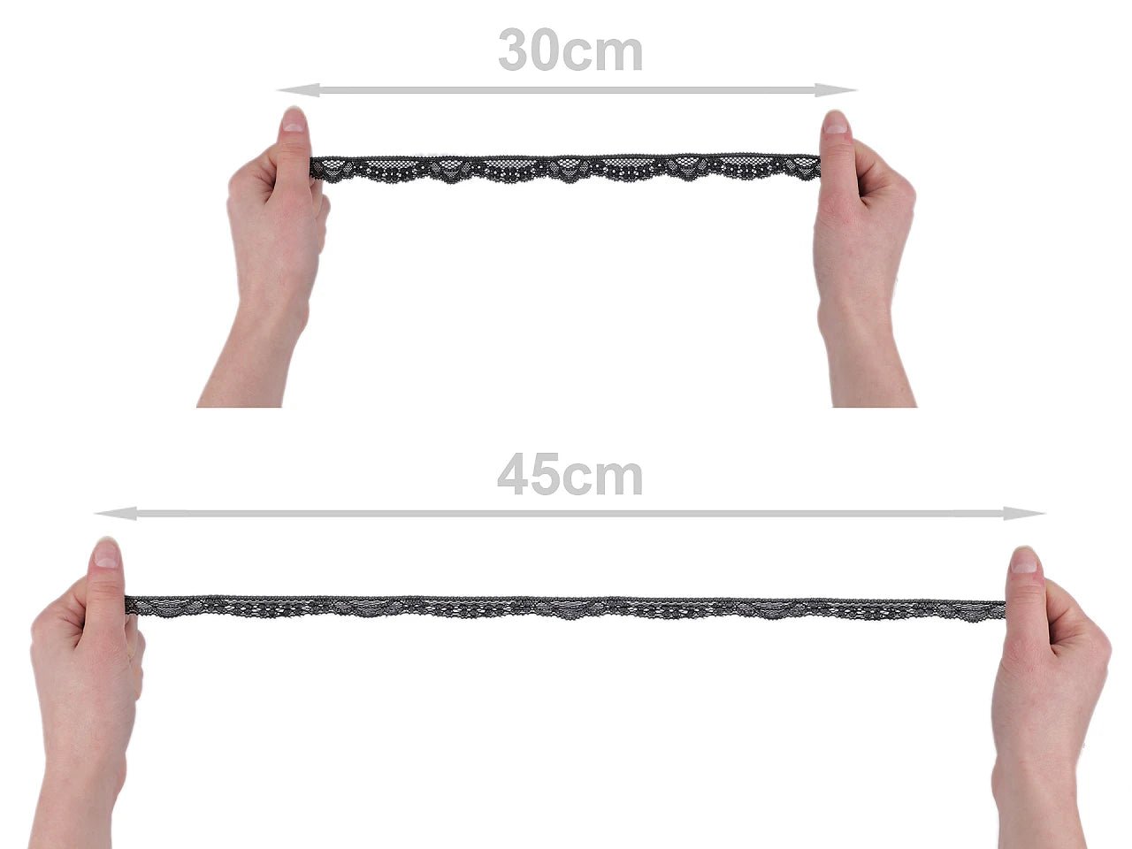Dentelle élastique en polyamide - 1,5 cm blanche