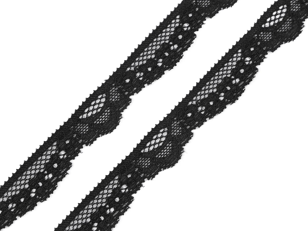 Dentelle élastique en polyamide - 1,5 cm noire