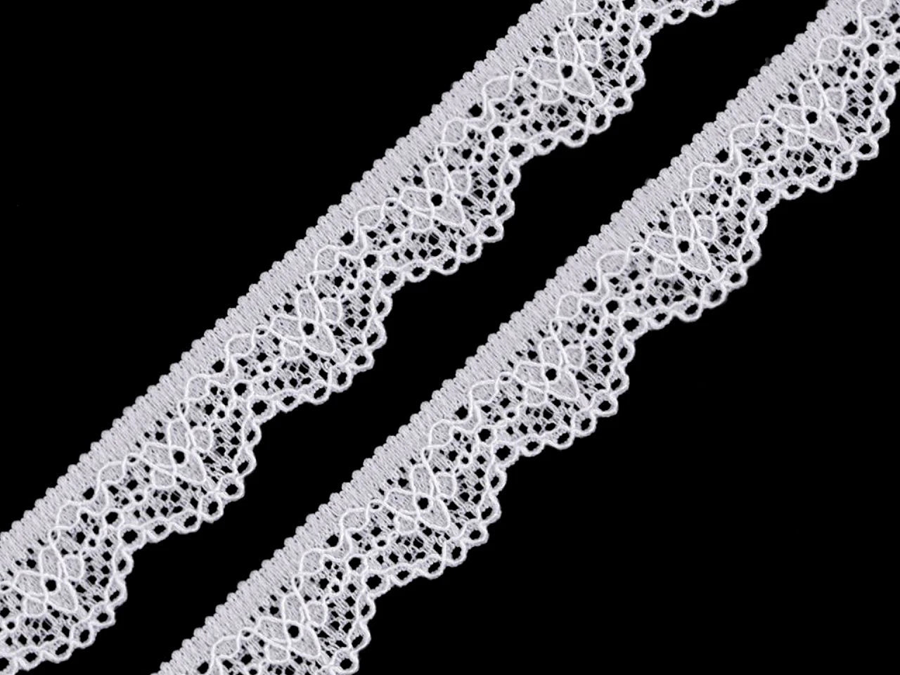 Dentelle élastique en polyamide - 1,6 cm blanche