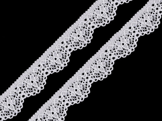Elastic polyamide lace - 1.6 cm white
