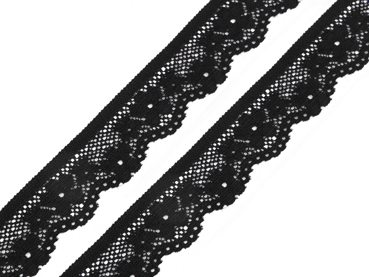 Black elastic polyamide lace-2.8 cm