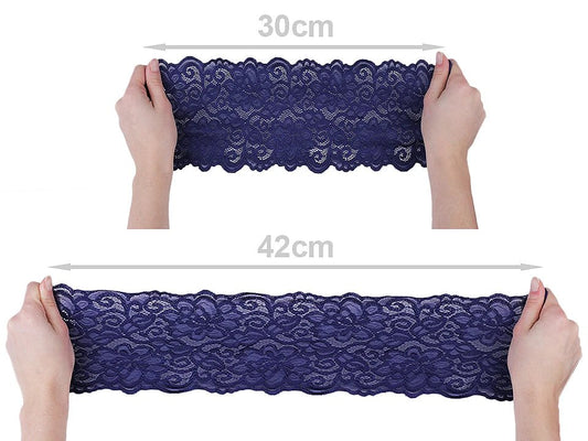 Dentelle élastique en polyester-15 cm-bleu roi