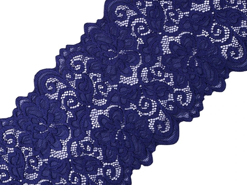 Elastic polyester lace-15 cm-royal blue