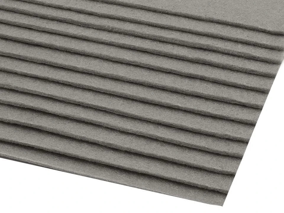 Image of Felt sheet, 3 mm, 20x30cm - grey – available at Šarlotes audumi