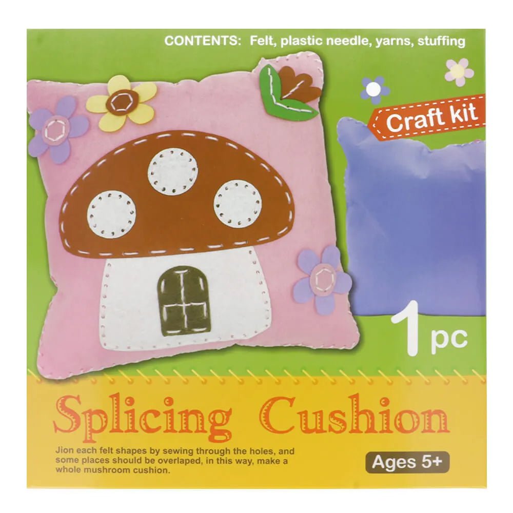 Kit de loisirs créatifs en feutrine pour enfants – coussin « Champignon »