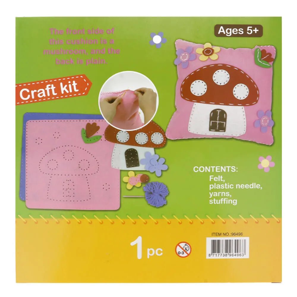 Kit de loisirs créatifs en feutrine pour enfants – coussin « Champignon »