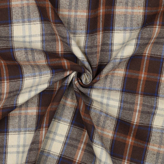 Flanelle - marron et bleu 150 g/m²