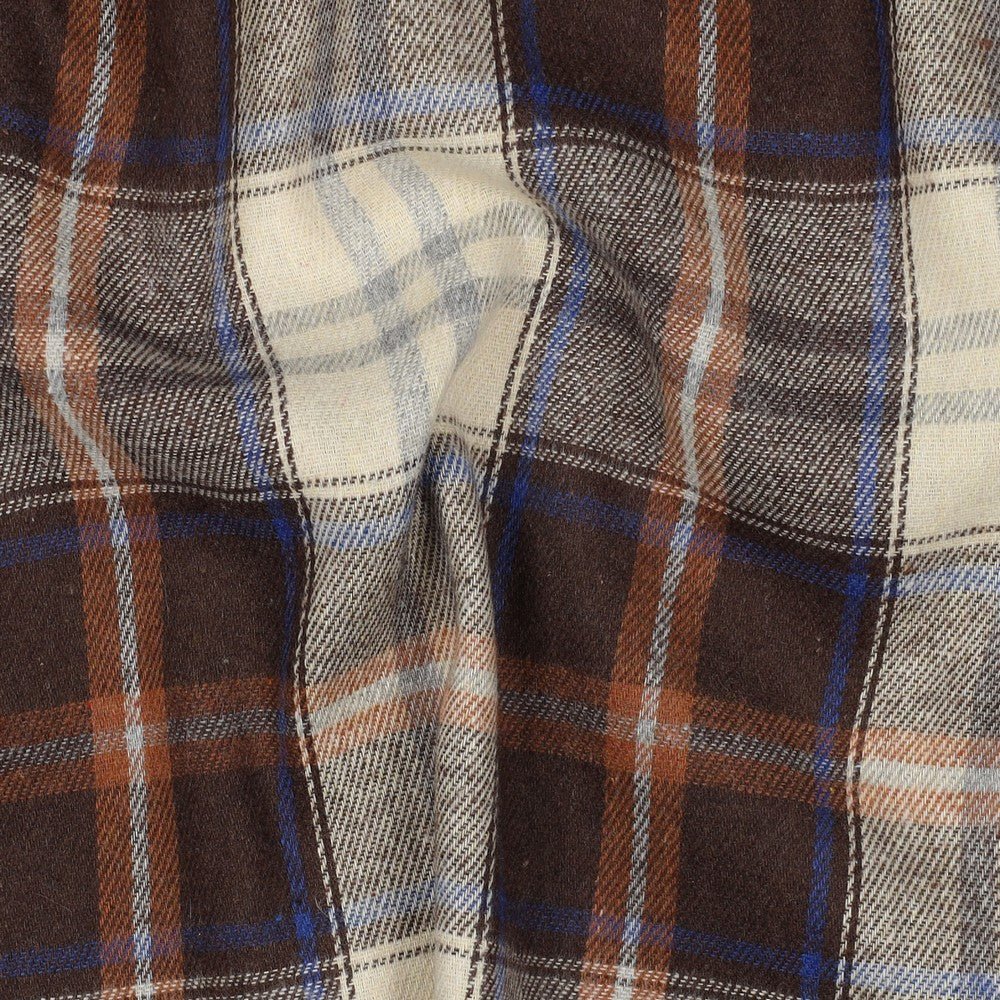 Flanelle - marron avec bleu 150 g/m²