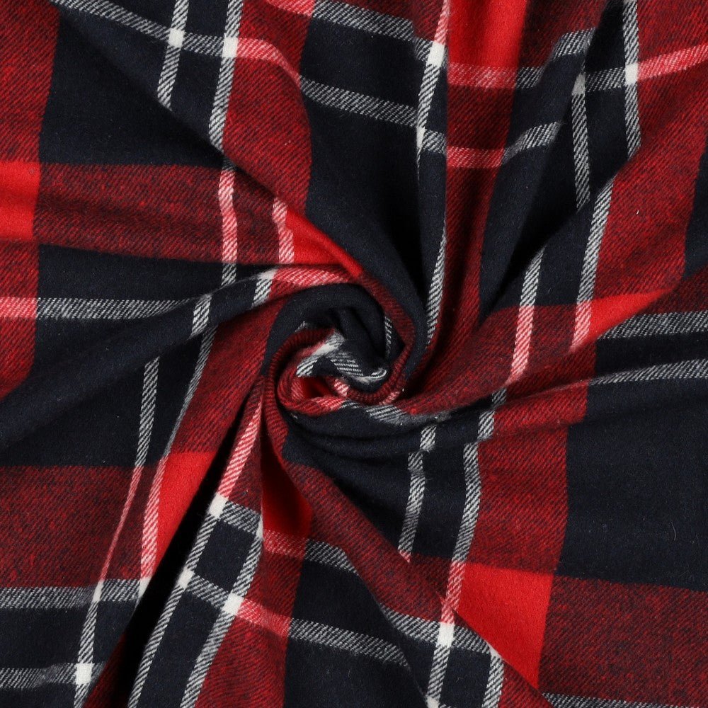 Flanelle - rouge et noir 260 g/m²