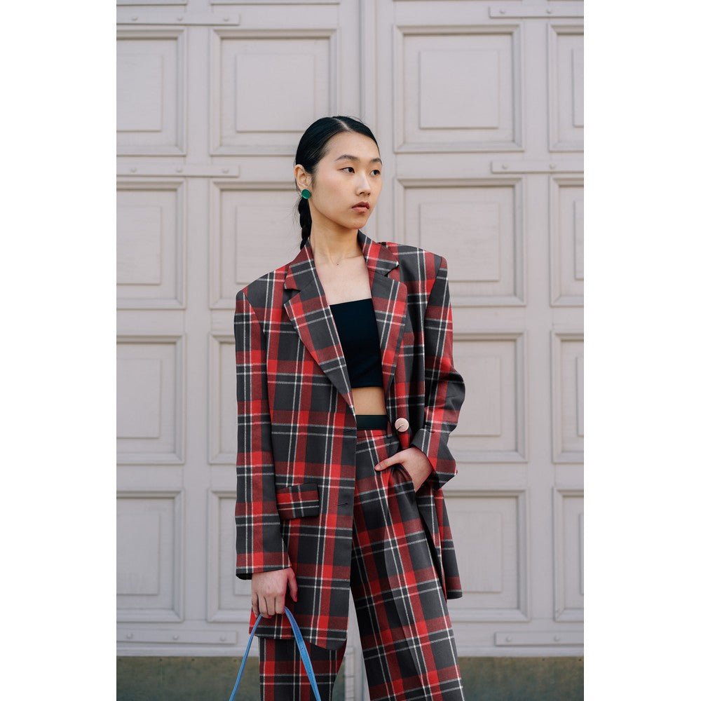 Flanelle - rouge et noir 260 g/m²