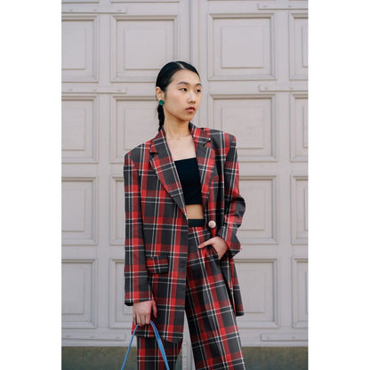 Flanelle - rouge et noir 260 g/m²