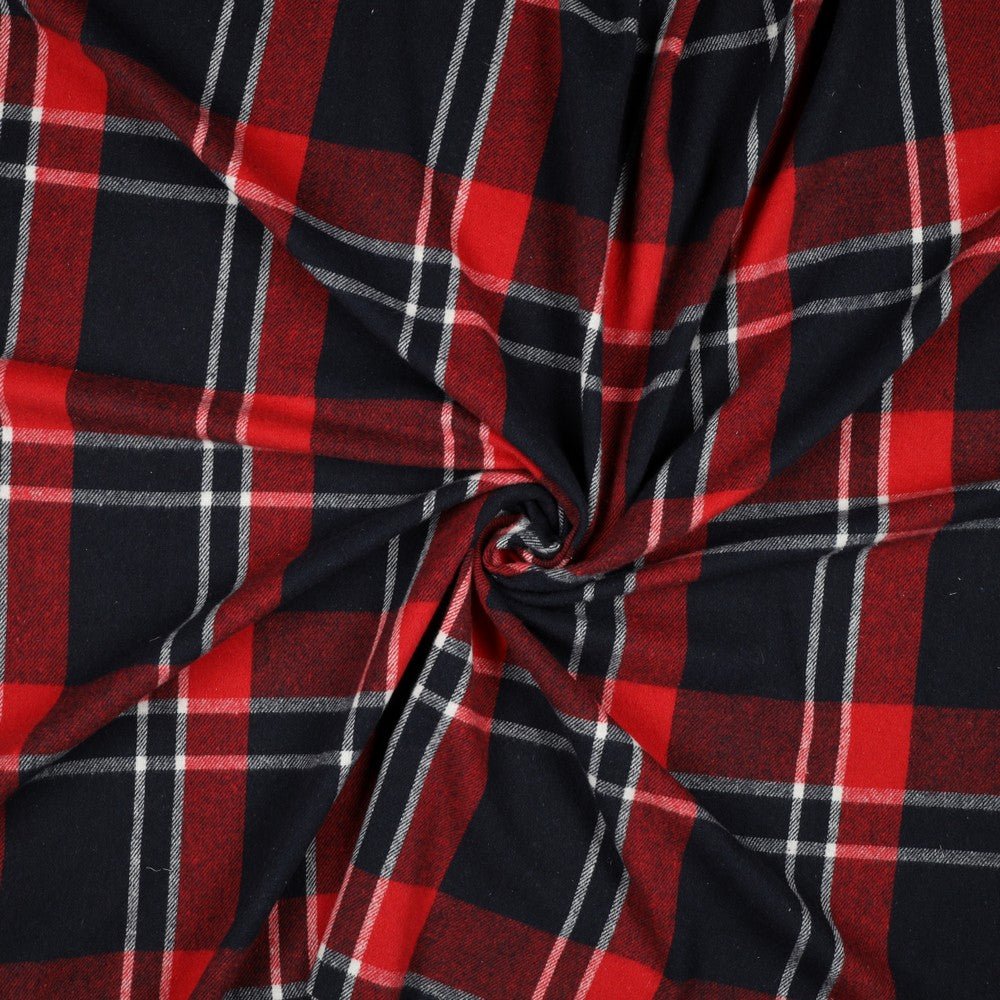 Flanelle - rouge et noir 260 g/m²