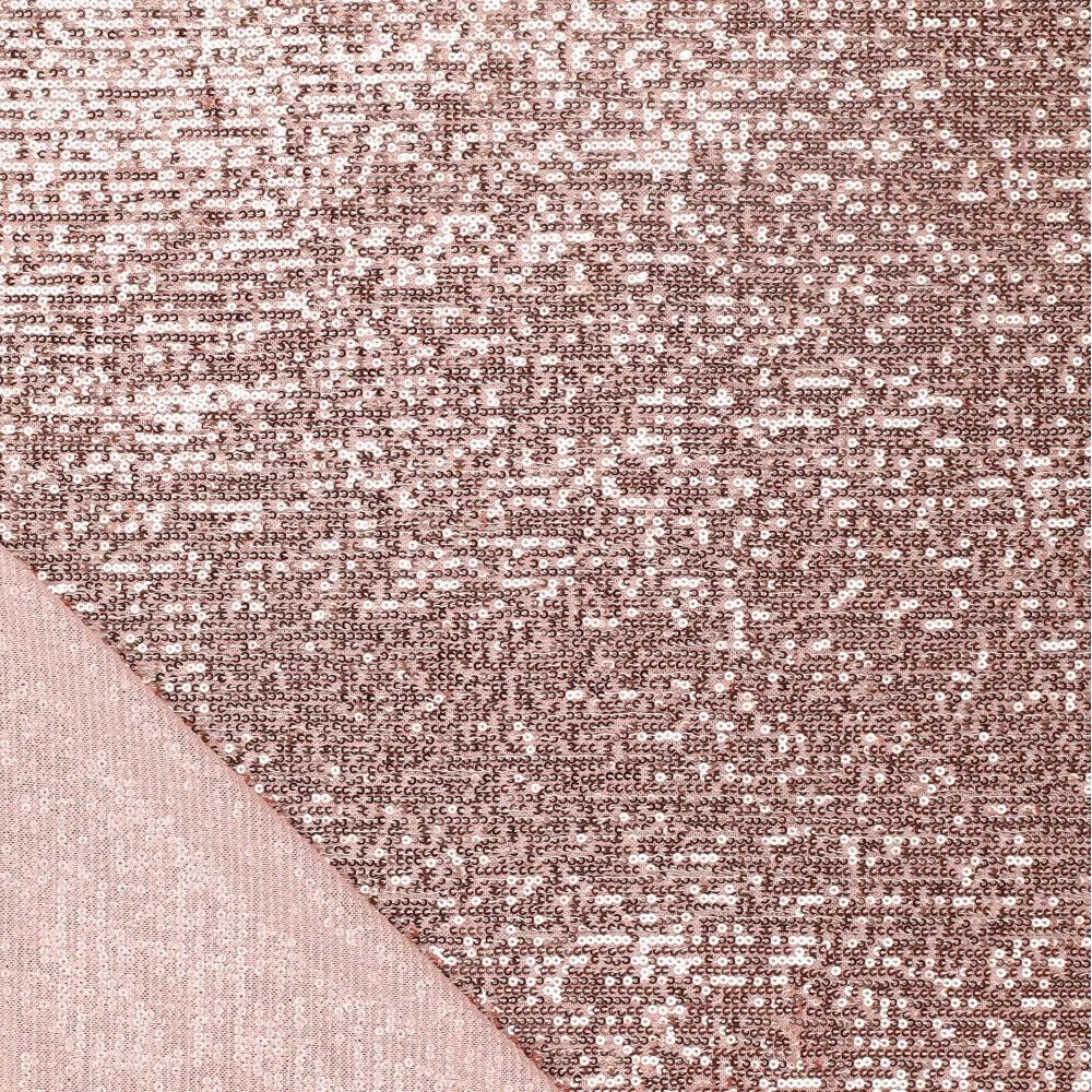 Image du tissu à paillettes rose - 285 g/m² – disponible chez Šarlotes audumi