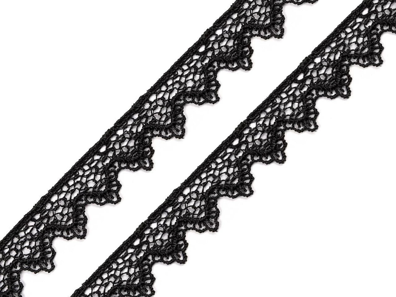 Image de dentelle guipure 17 mm - noire – disponible chez Šarlotes audumi