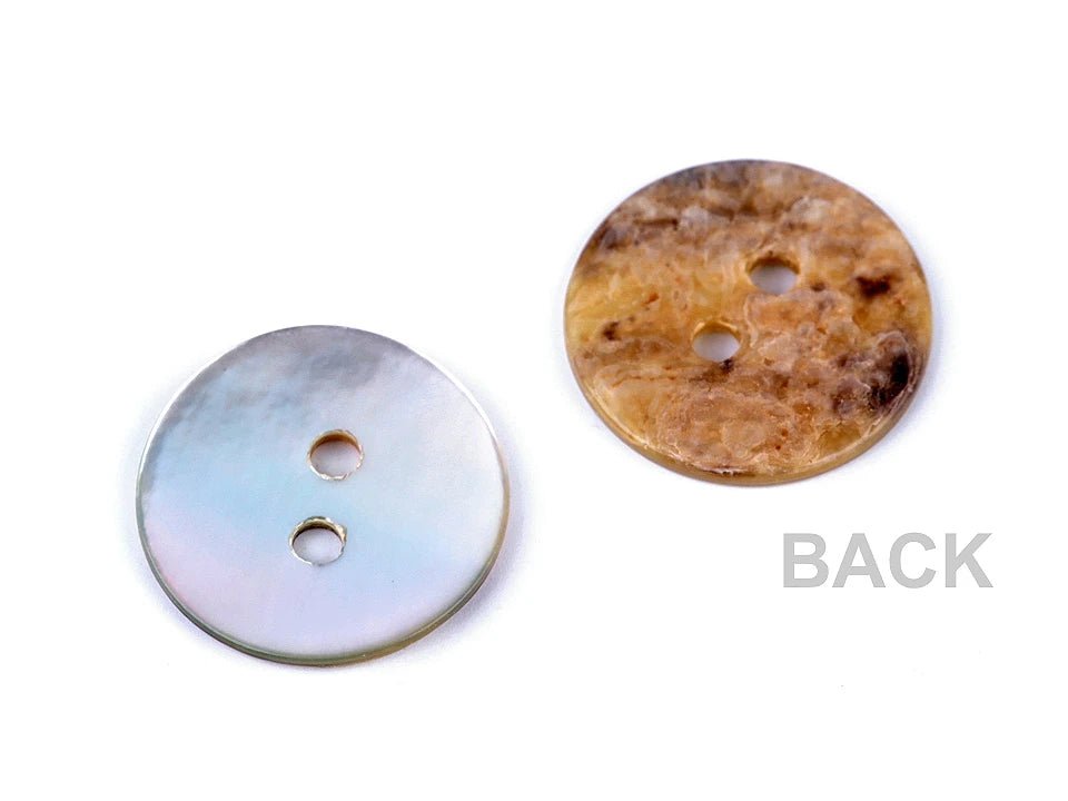 Boutons en coquillage 15 mm - nacre