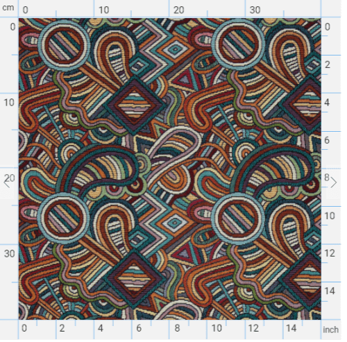 Image avec motif abstrait de tapisserie – disponible en ligne chez Les tissus de Charlotte
