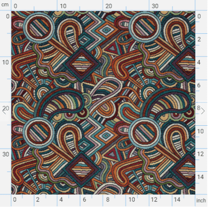 Image avec motif abstrait de tapisserie – disponible en ligne chez Les tissus de Charlotte