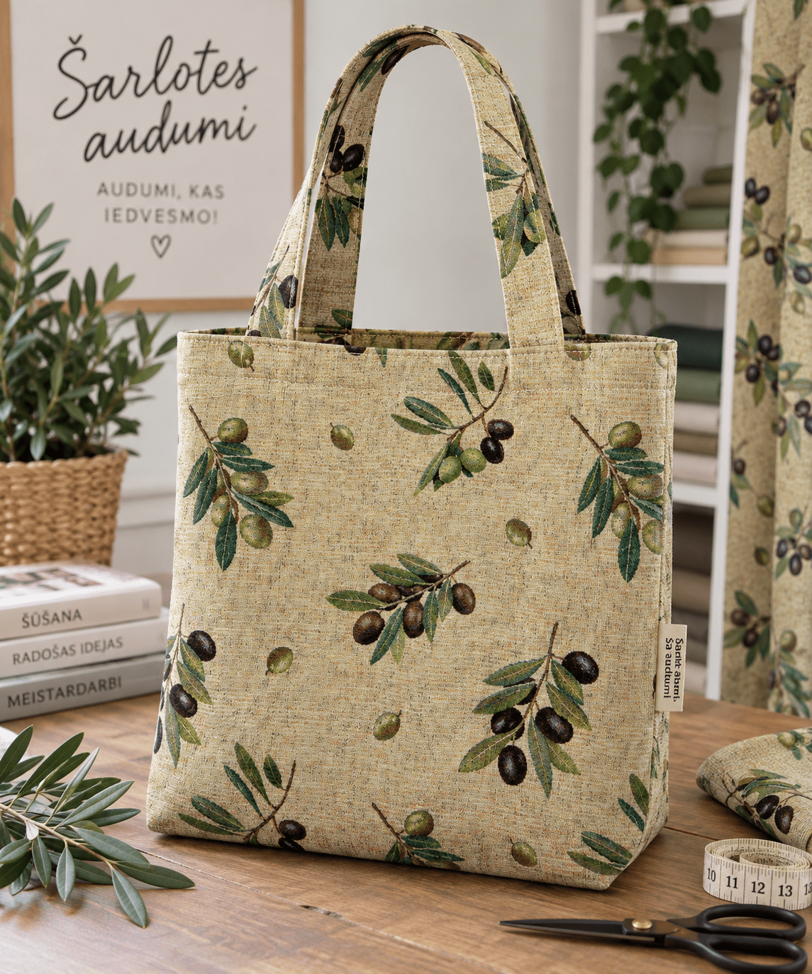 Image avec Gobelēns-olives – disponible en ligne chez Charlotte Tissus