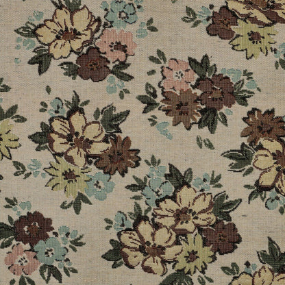 Tapestry image - flowers with gold accents on a light background 420 g/m² – available at Charlotte's Fabrics