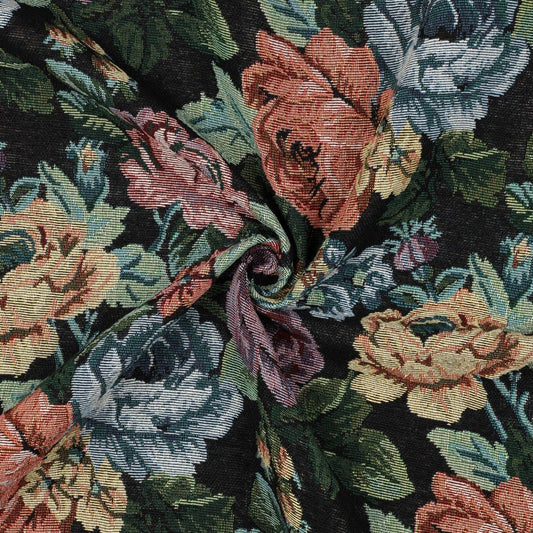 Tapisserie - roses sur fond noir 330 g/m²
