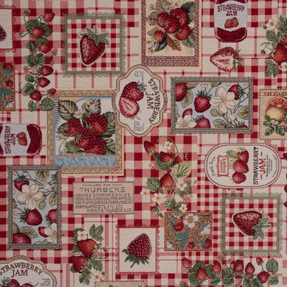 Image de tissu gobelin - confiture de fraises 350 g/m² – disponible chez Šarlotes audumi