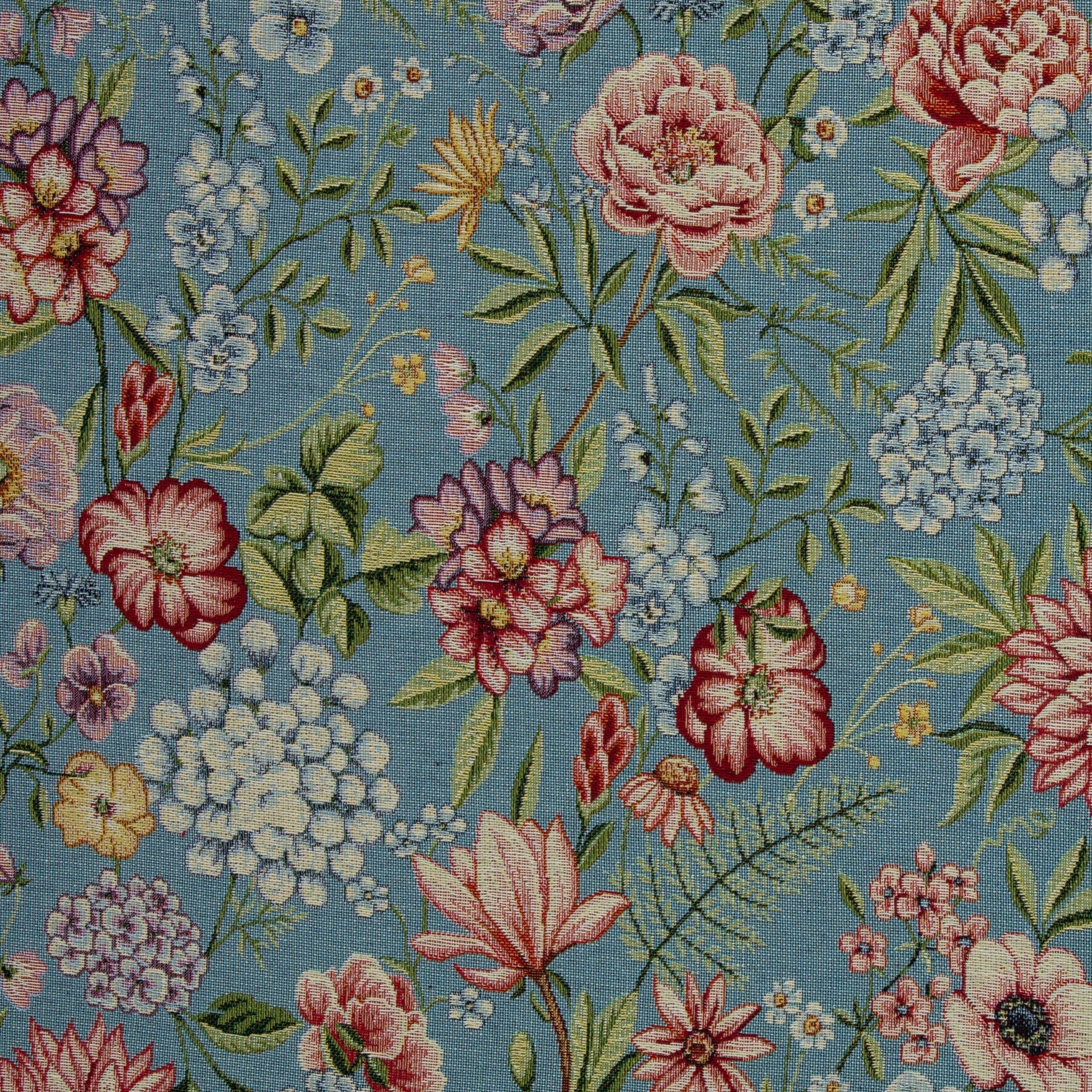 Tapisserie - tableau floral sur fond bleu 330 g/m²