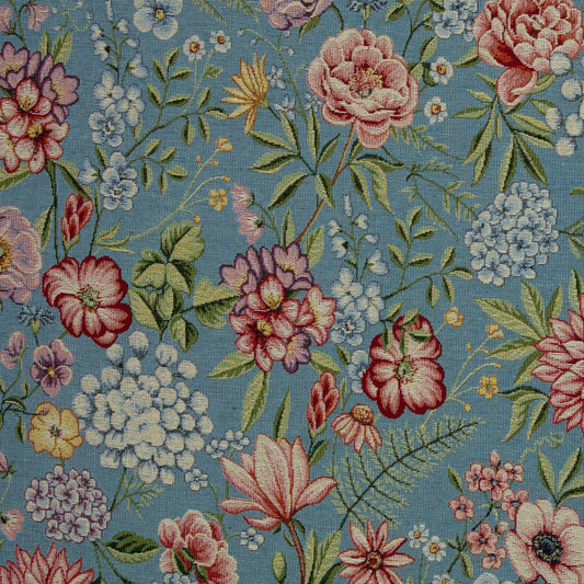 Tapisserie - tableau floral sur fond bleu 330 g/m²