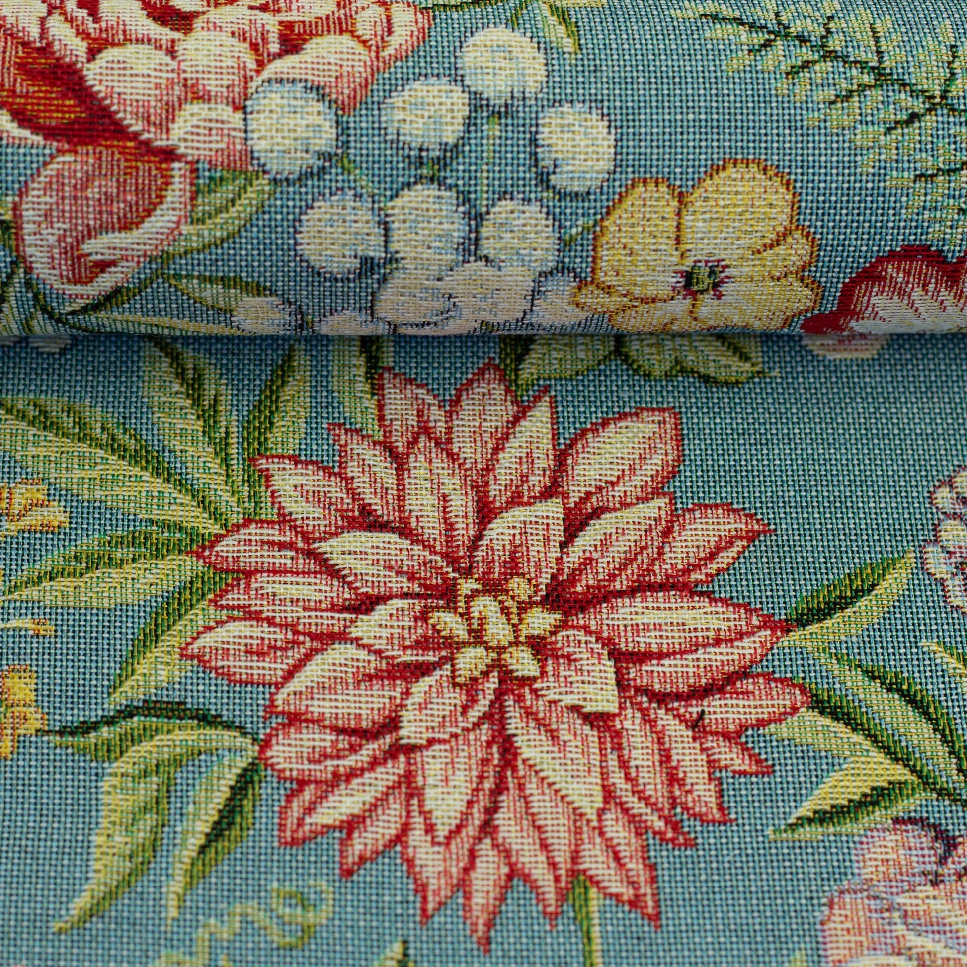Tapisserie - peinture florale sur fond bleu 330 g/m²
