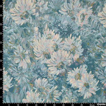 Tapestry - blue garden flowers 260 g/m²