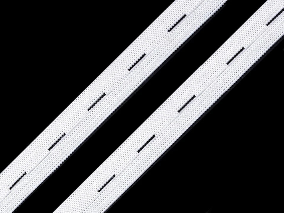 Elastic with buttonholes - 1.7 cm - white