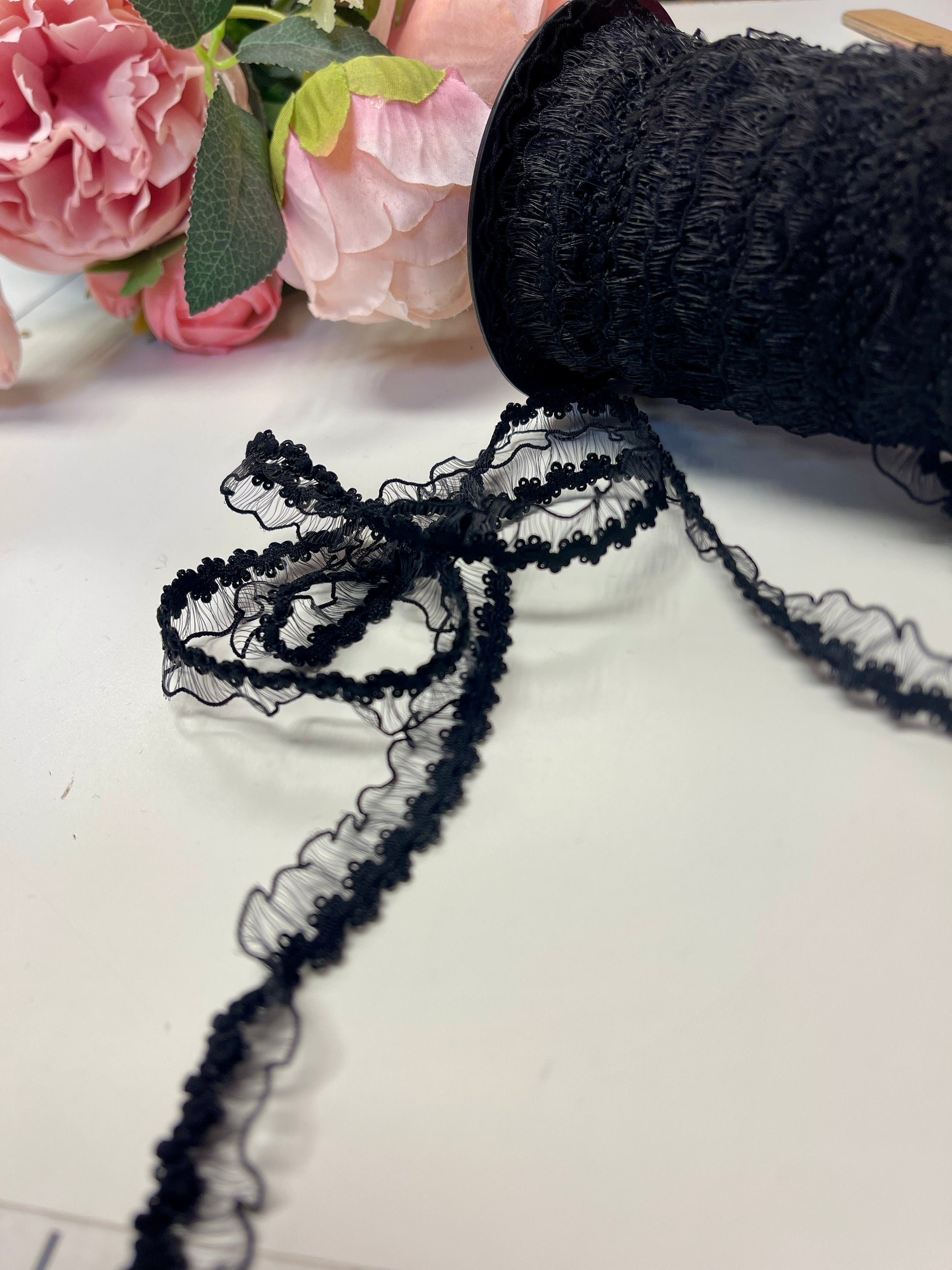 Élastique avec nœud - 1,6 cm noir