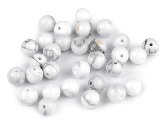 Howlite mineral / gemstone beads| Ø6 mm| 10 pcs.