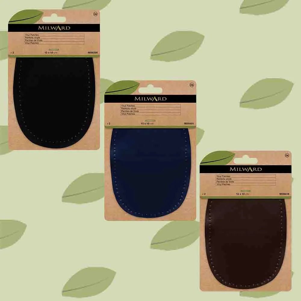 Faux leather clothing patches Milward 10x15cm - dark brown