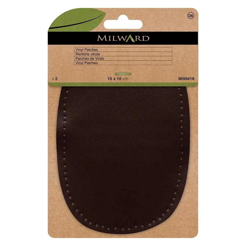 Milward faux leather clothing patches 10x15cm - dark brown