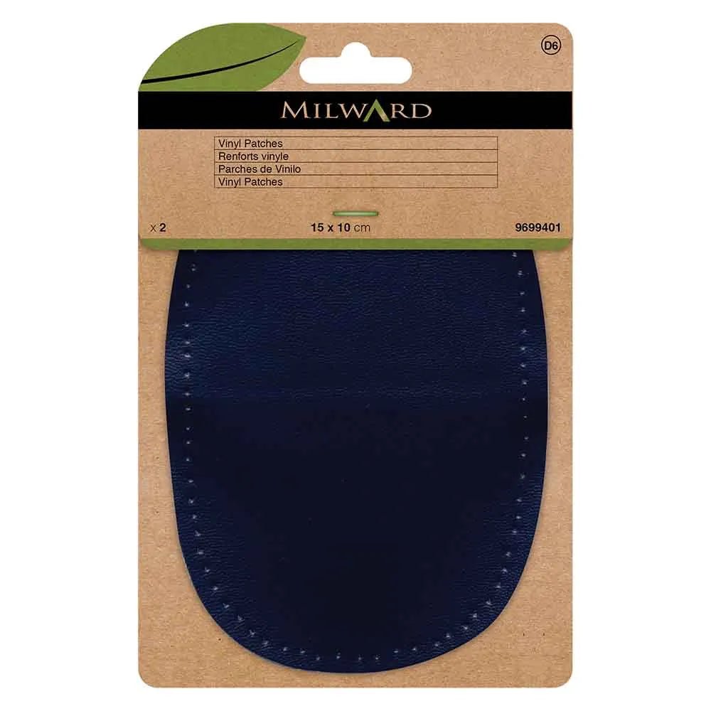 Patchs en cuir synthétique pour vêtements Milward 10x15cm - bleu foncé