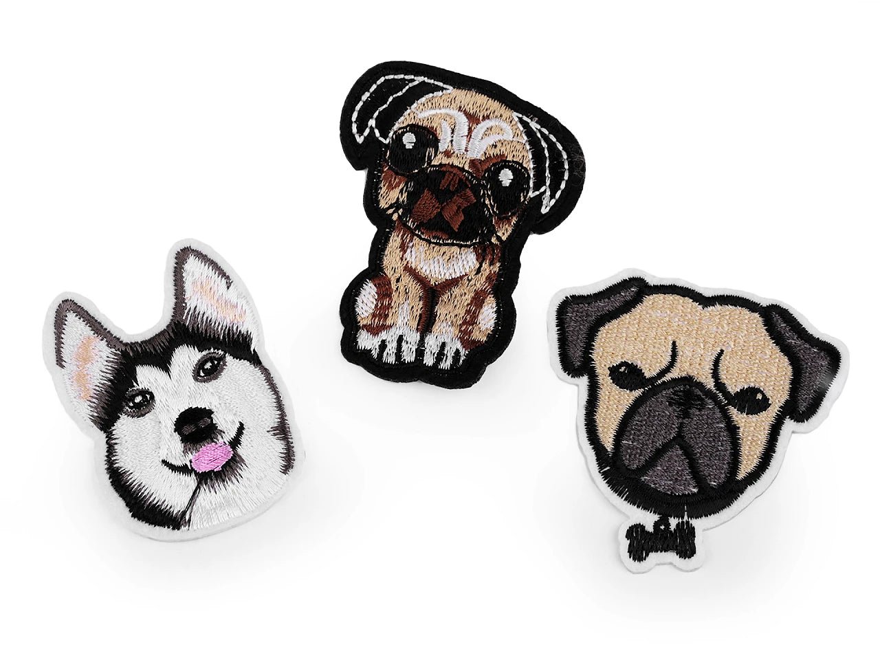 Image with iron-on dog patch | ~ 4.5 x 6 cm | various shades – available at Šarlotes audumi