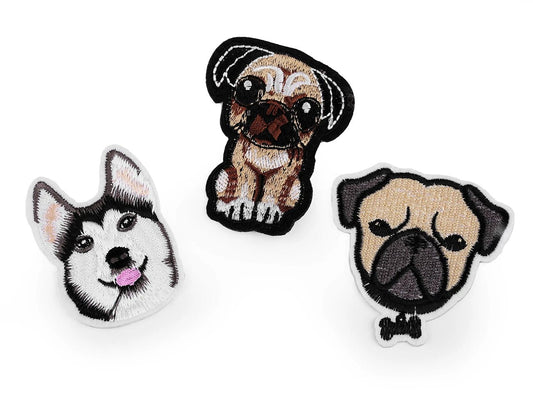Image with iron-on dog patch | ~ 4.5 x 6 cm | various shades – available at Šarlotes audumi