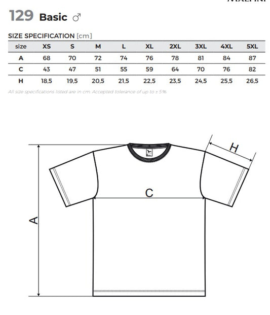 T-shirt Malfini 100% cotton 160 g/m² - white