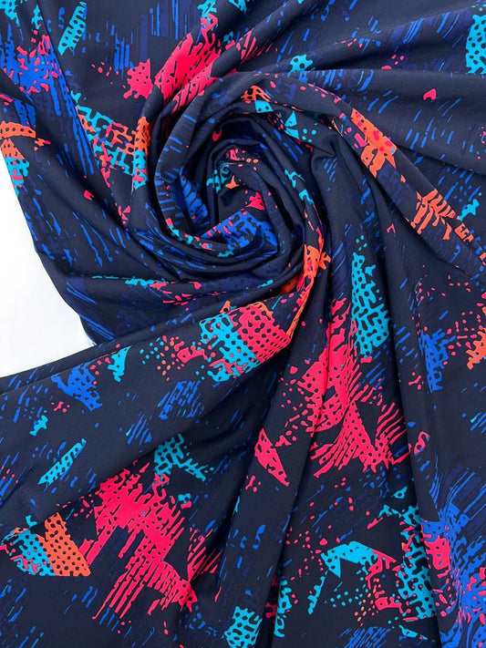 Image of Italian multicolored polyester-elastane knit fabric for sports | 210 g/m², 135 cm – available at Charlotte's fabrics