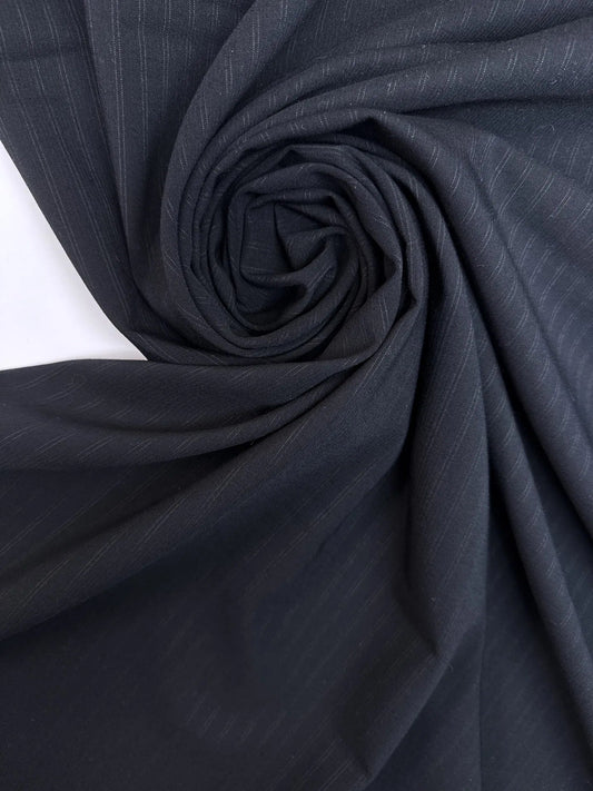Italian wool fabric | 100% wool | 180 g/m² | 152 cm | Striped dark blue