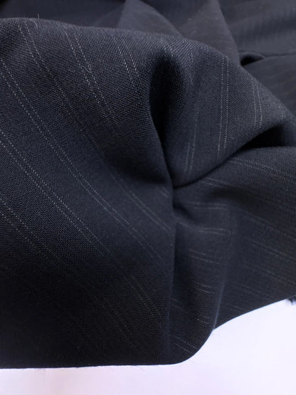 Tissu de laine italienne | 100% laine | 180 g/m² | 152 cm | Rayé bleu foncé