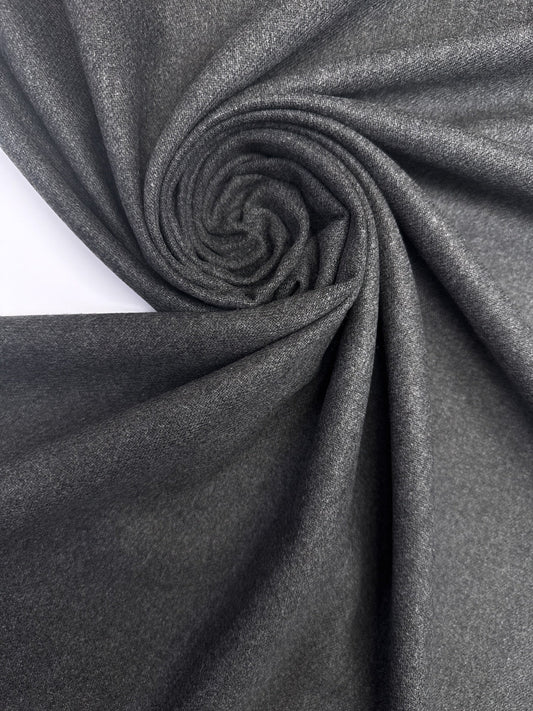 Image of Italian wool fabric in gray twill weave, thicker fabric for suits and outerwear, 275 g m2 – available at Šarlotes audumi