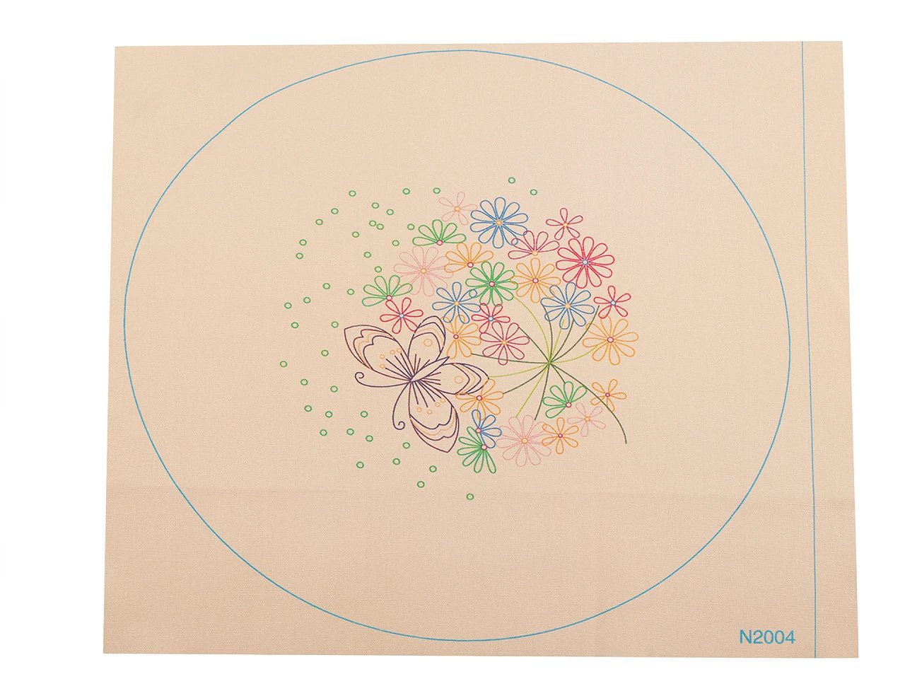 Kit de broderie / kit de point de croix - fleurs avec papillon