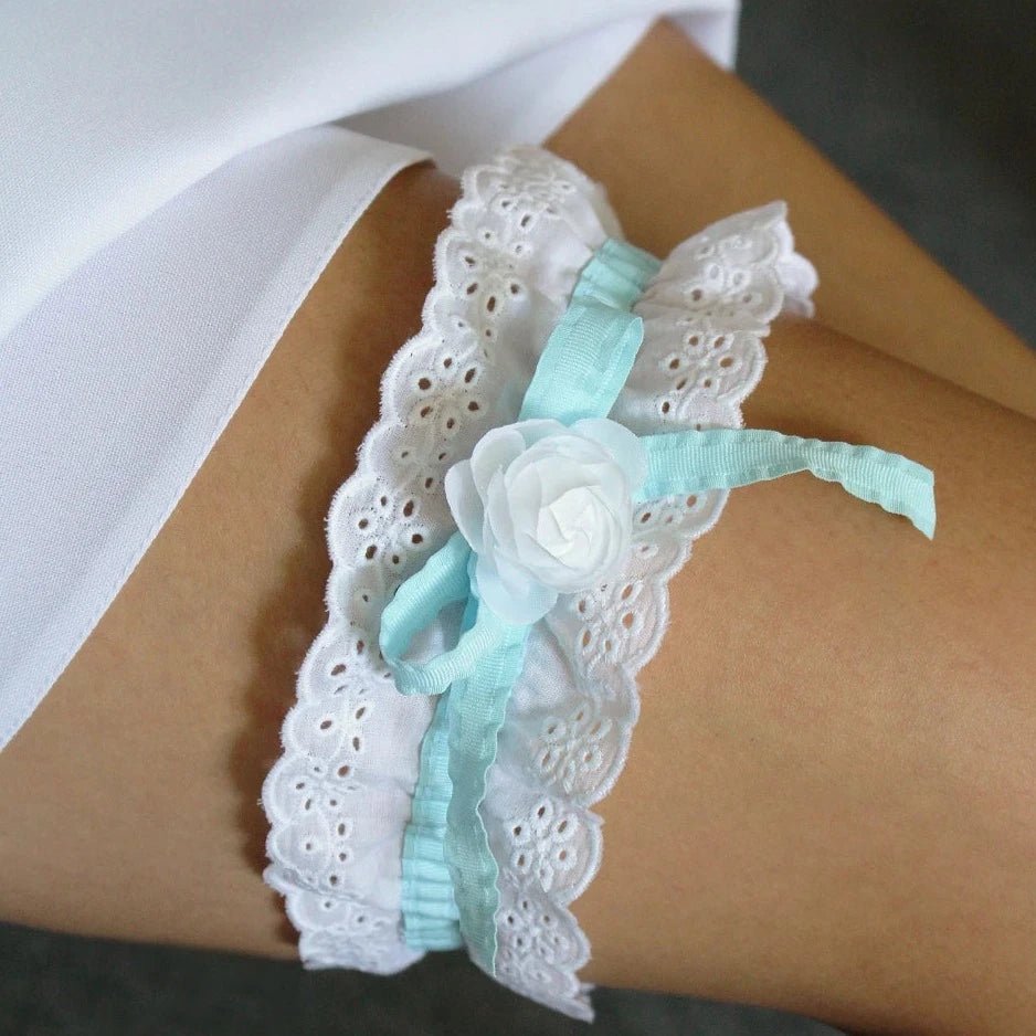 dentelle de coton brodée - 5 cm blanche