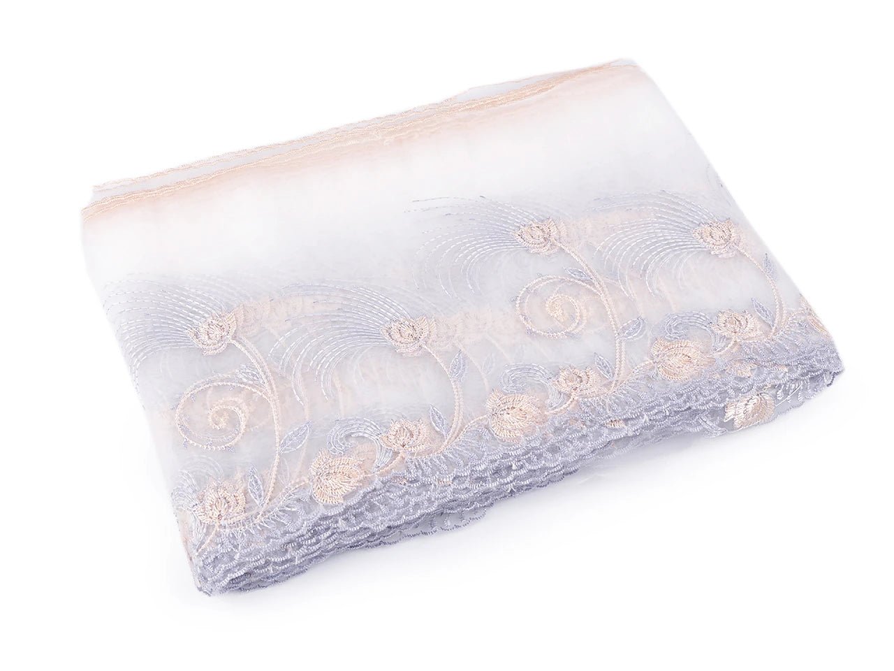 Dentelle brodée blanche - 20 cm