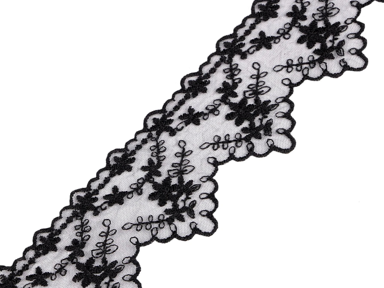 Embroidered lace - 6,5 cm black