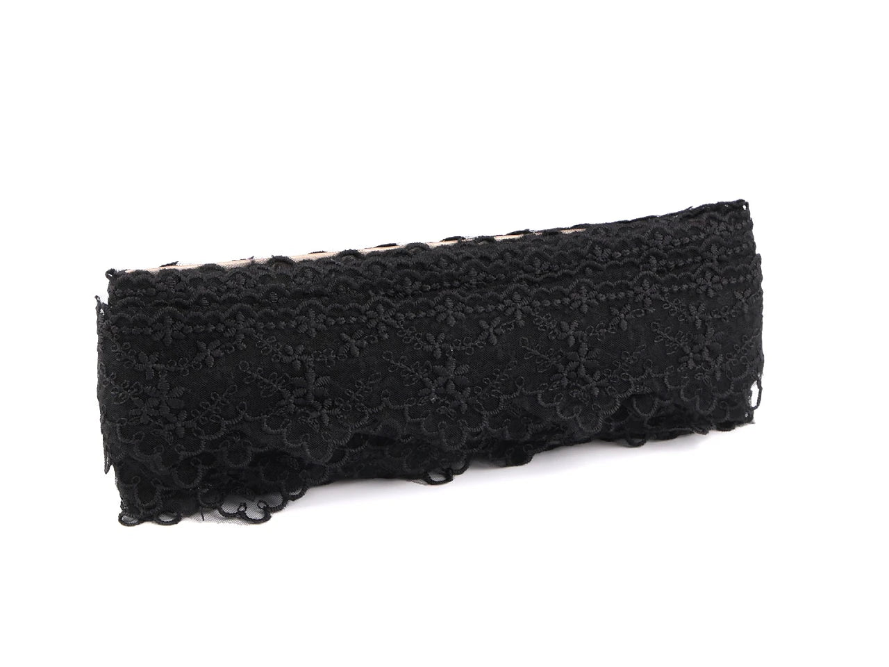 Embroidered lace - 6.5 cm black