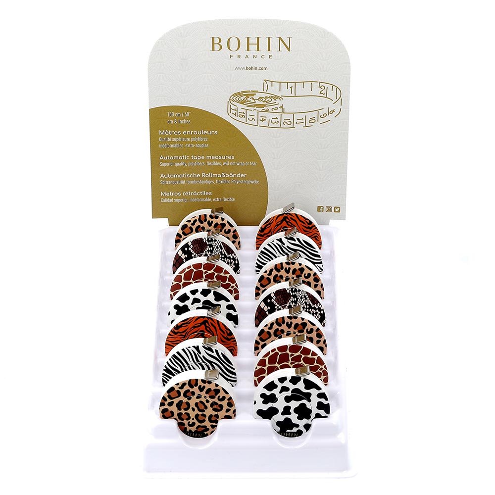 Bohin Safari 1.5 m retractable tape measure - snakeskin