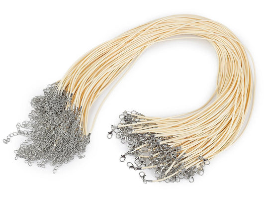 Image of necklace cord with clasp – ready-made base for jewelry (45 cm) – available at Šarlotes audumi
