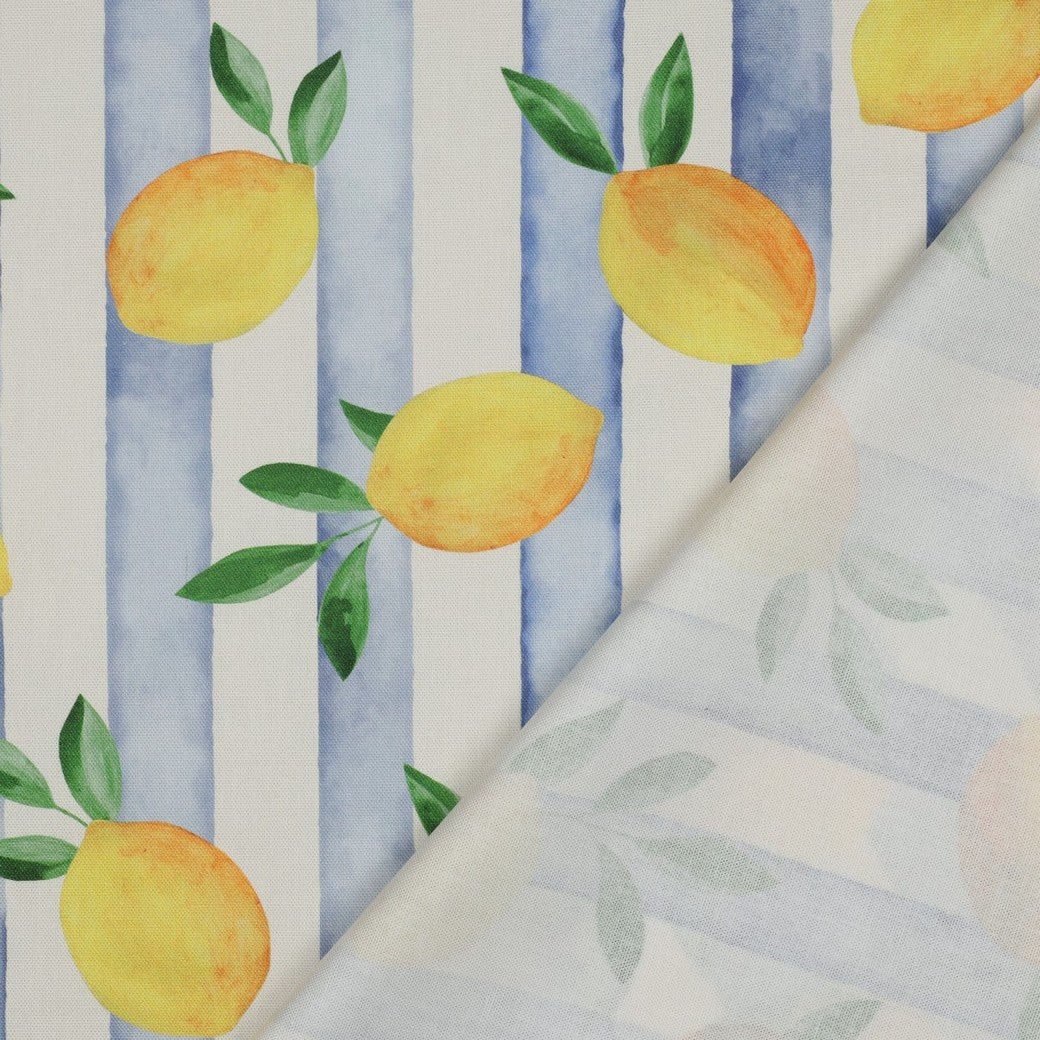 Image de tissu canvas - citrons 210 g/m² – disponible chez Šarlotes audumi